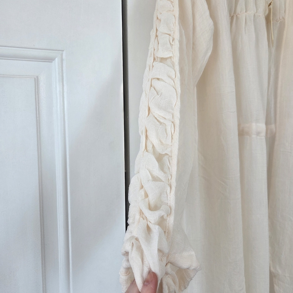 New With Tags! Joyfolie Cream Sheer Duster Cardigan Size Xs - Picture 4 of 6
